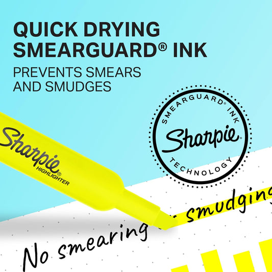 Sharpie Tank Style Highlighters, Chisel Tip, Assorted Colors, 12 Count